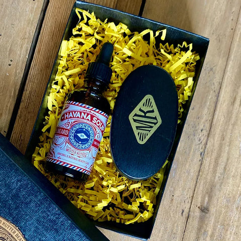 Coffret Huile à Barbe + Brosse MISTER KUTTER senteur au choix
