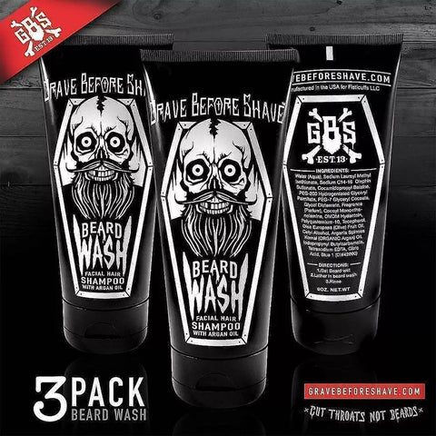 Pack : 3 Shampoings Barbe Beard Wash | GRAVE BEFORE SHAVE